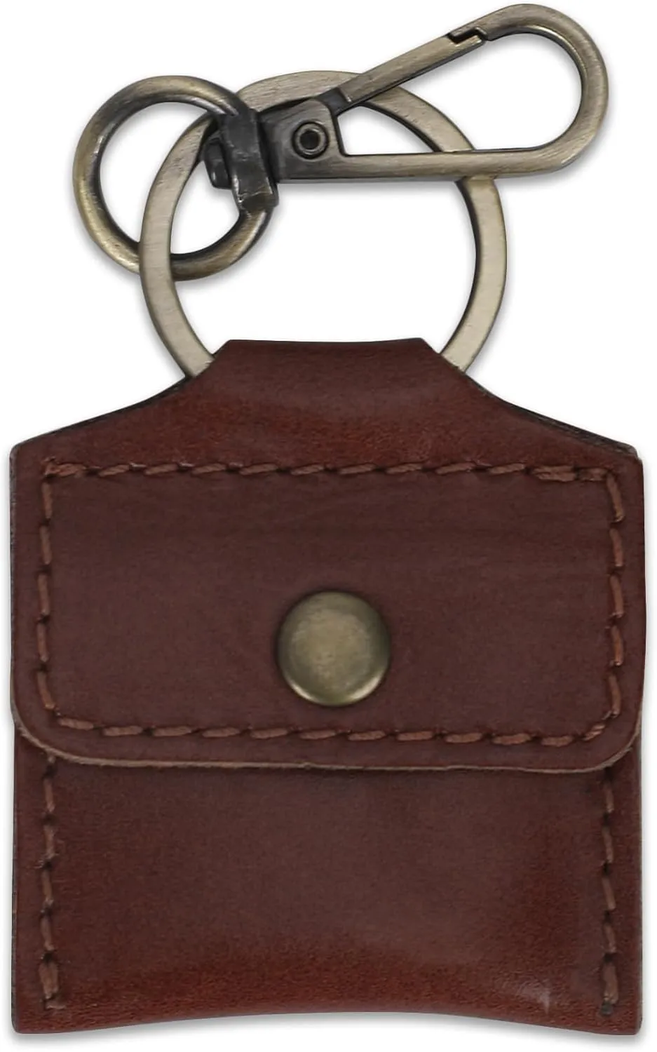 Handmade Full Grain Leather Wedding Ring Pouch Keychain Engagement Ring Case & Key Ring Holder Jewelry Organizer