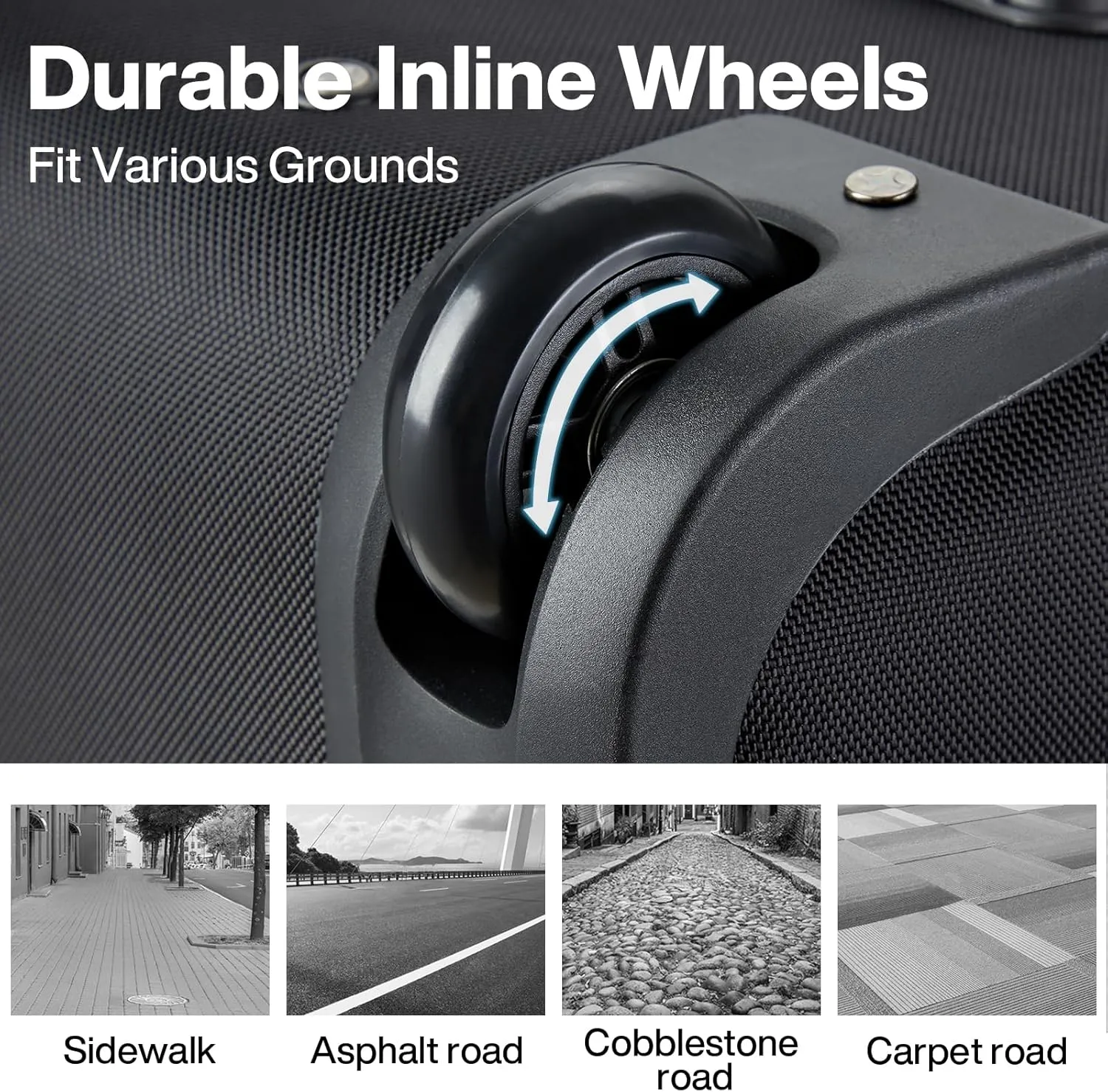 Hanke 20 Inch Expandable Carry On Luggage Suitcases with Wheels Foldable Duffle Bag for Travel Carry On suitcase Weekend Bag for Women MenBlack