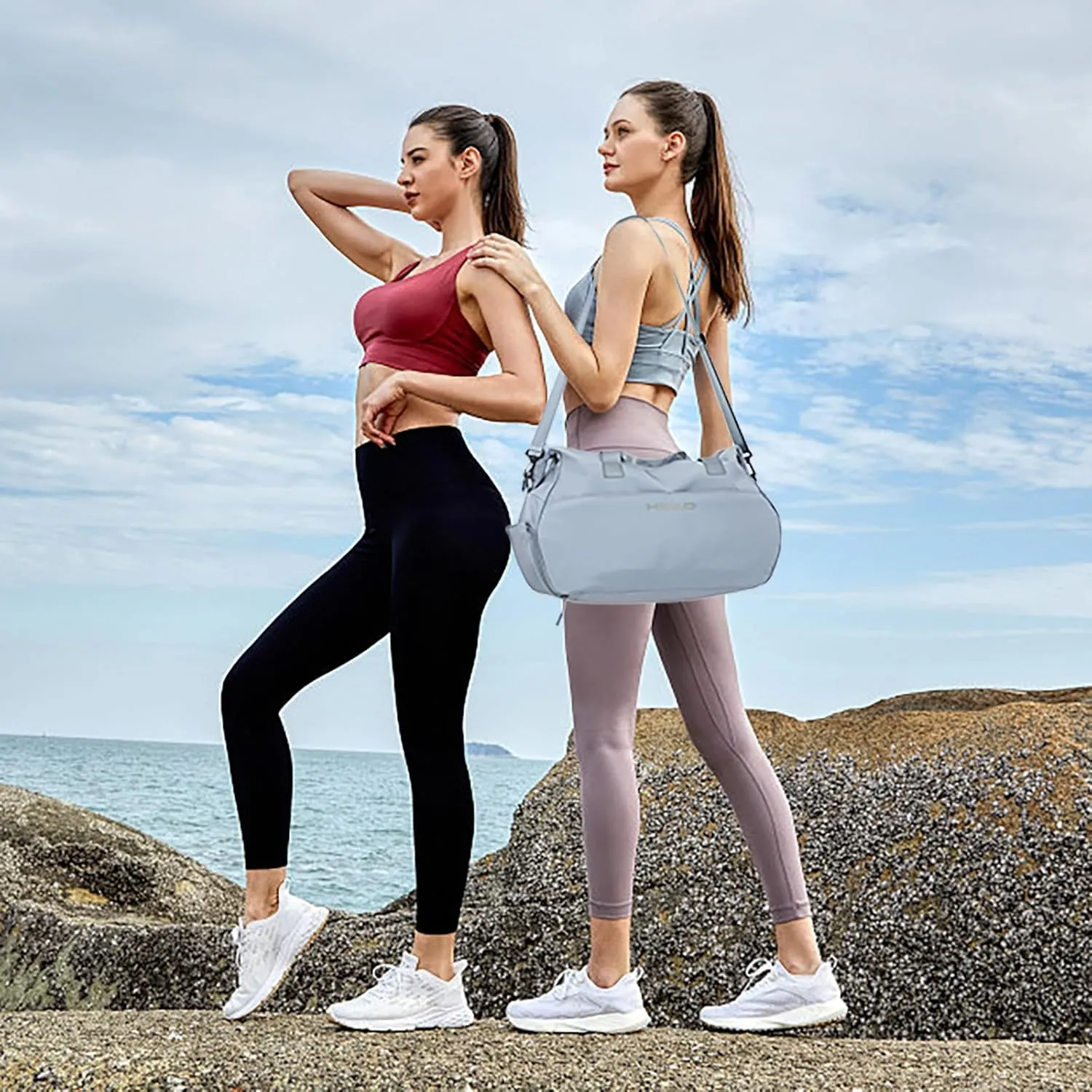 HEAD 32L Carry On Women Gym Duffel Bag with Shoes Compartment, Lightweight Crossbody Women Sport Bag for Men & Women, Workout Tote Bag Handbag for Business/Fitness/Yoga/Weekender Overnight