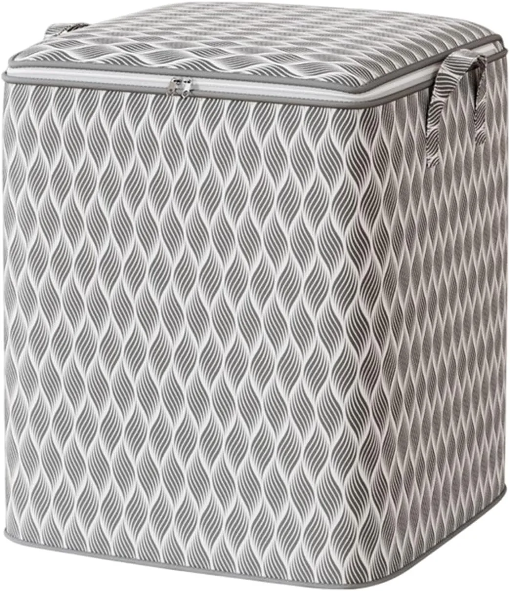 Heavy Duty Storage Bag with Reinforced Handles, Large Capacity Moving and Packing Bag for Clothes, Quilts, Bedding, Collapsible, Waterproof, Double Zipper for Travel, Dorm, and Toy Storage, 60x50x50cm