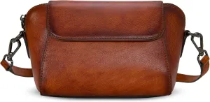 HESHE Leather Crossbody Bags for Women Hobo Shoulder Purse Brown Cross Body Bags Ladies Purses and Handbags