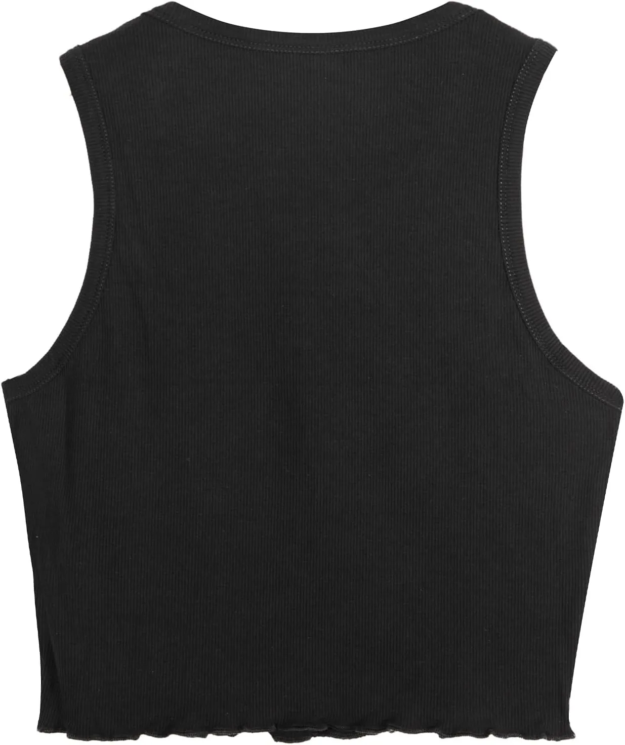 Hilinker Women's Summer Tank Tops Sleeveless Letter Graphic Printed Ribbed Knit Basic Crop Cami Tops Shirt