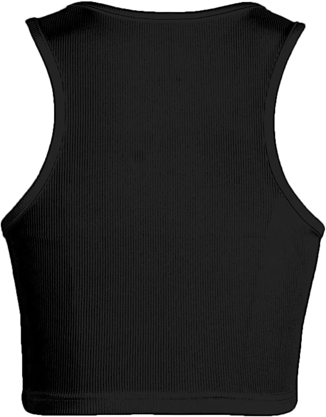Hilinker Women's Summer Tank Tops Sleeveless Letter Graphic Printed Ribbed Knit Basic Crop Cami Tops Shirt
