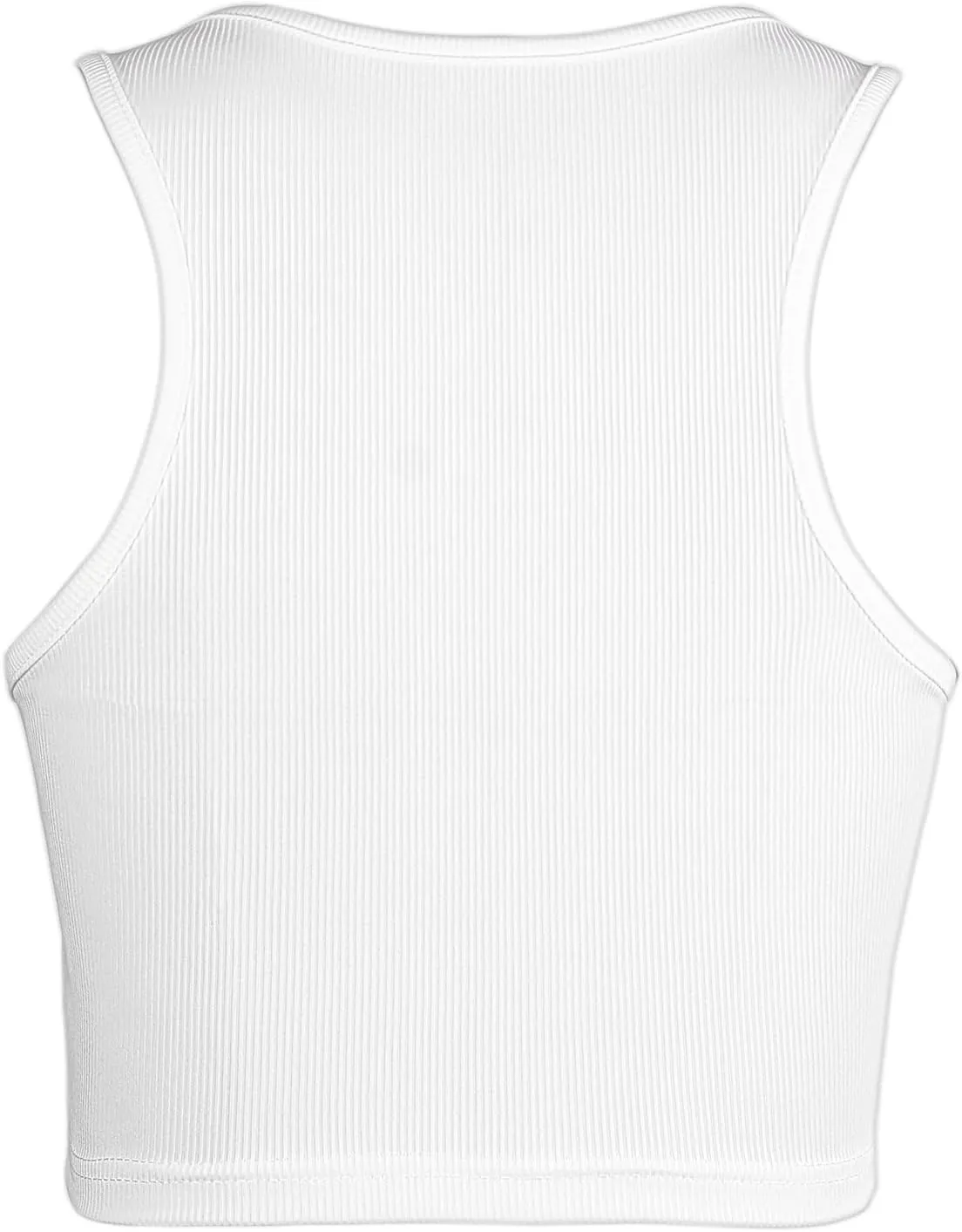 Hilinker Women's Summer Tank Tops Sleeveless Letter Graphic Printed Ribbed Knit Basic Crop Cami Tops Shirt
