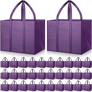 Hillban 30 Pack Reusable Grocery Bags Bulk Large Shopping Bags Washable Foldable Heavy Duty Totes Storage Bags with handles
