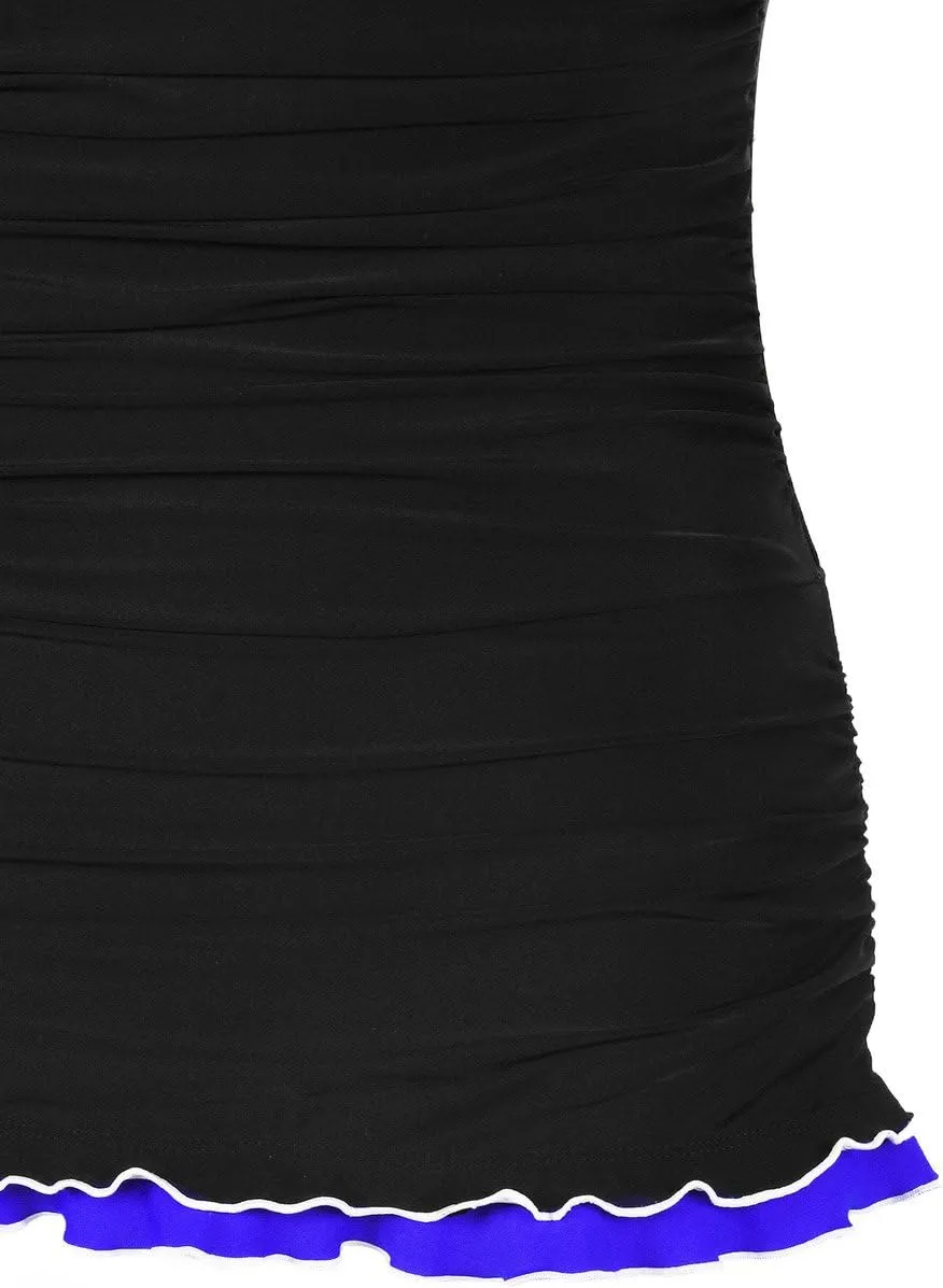 Hilor Women's One Piece Swimsuits Tummy Control Swimwear Ruffle Swimdress with Built in Swim Brief