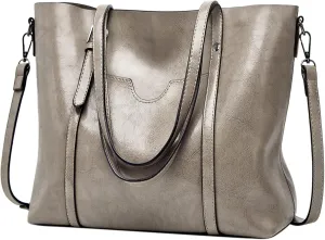 Hobo Bags For Women Retro Leather Large Top Handle Handbags Shoulder Bag With Side Pocket For Her Mom Sister