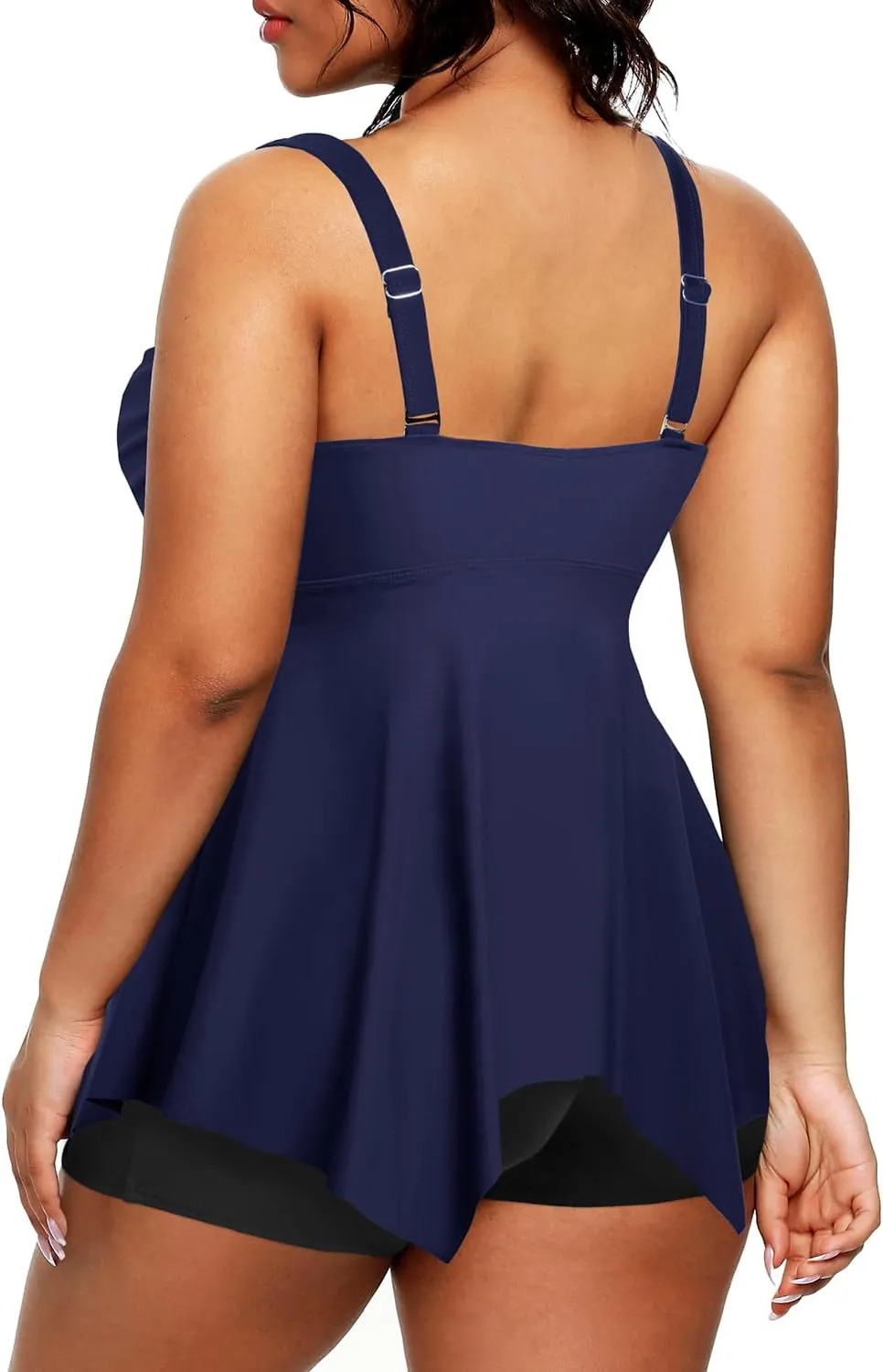 Holipick 2 Piece Plus Size Swimsuits for Women Tankini Bathing Suit Swimwear Tummy Control Flowy Tops and Boyshorts Modest