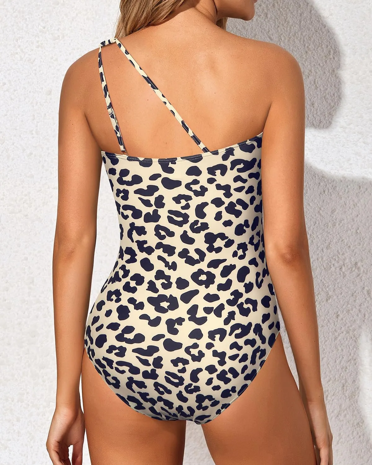 Holipick One Shoulder One Piece Swimsuit for Women Tummy Control Bathing Suits Modest Full Coverage Keyhole Swimwear