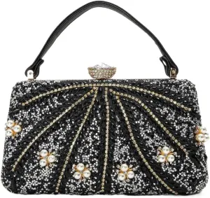 HUFFA Vintage Women Clutches Bag Evening Bags Women Beading Rhinesrone Bags Handbag Crossbody Bags Wedding Party Purse (Color : Orange)