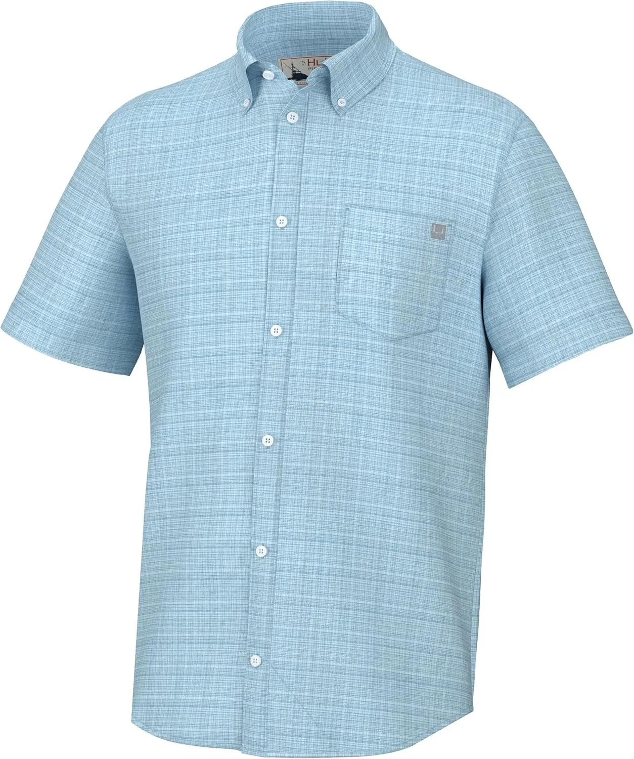 HUK Men's Kona Pattern Short Sleeve Fishing Button Down Shirt