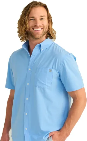 HUK Men's Kona Solid Short Sleeve Fishing Button Down Shirt
