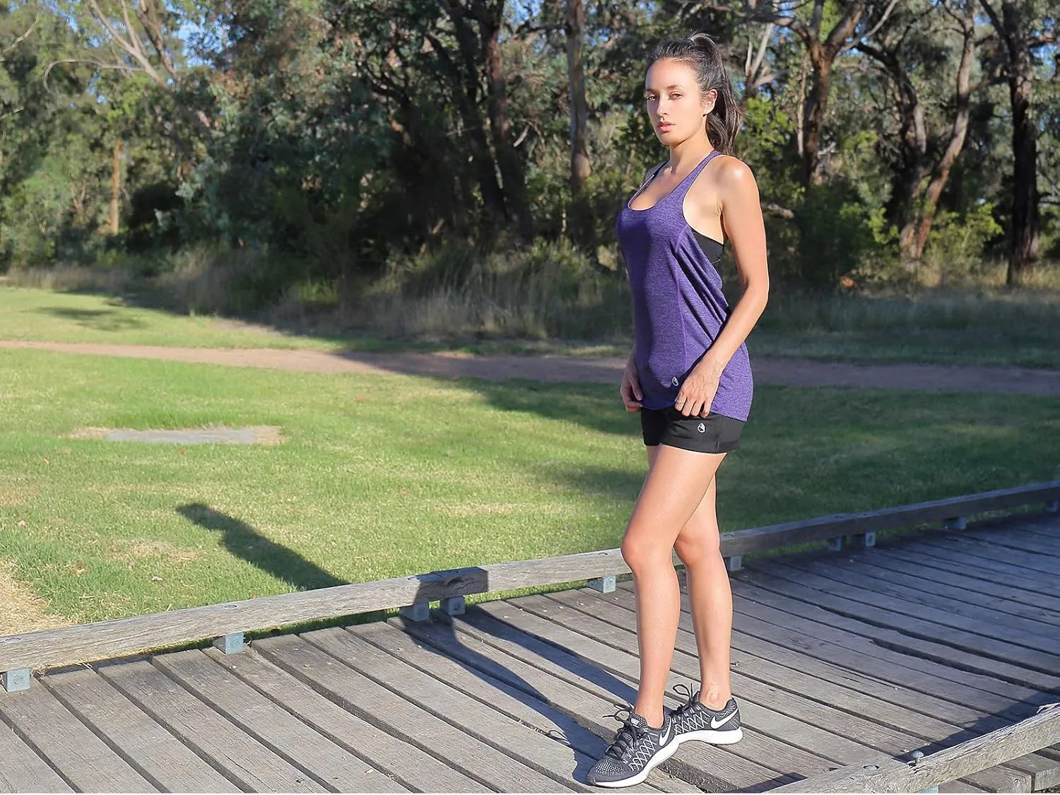icyzone Workout Tank Tops Built in Bra - Women's Strappy Athletic Yoga Tops, Exercise Running Gym Shirts