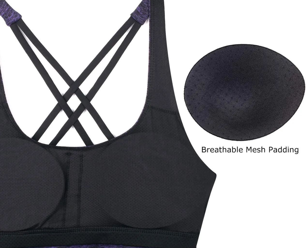 icyzone Workout Tank Tops Built in Bra - Women's Strappy Athletic Yoga Tops, Exercise Running Gym Shirts