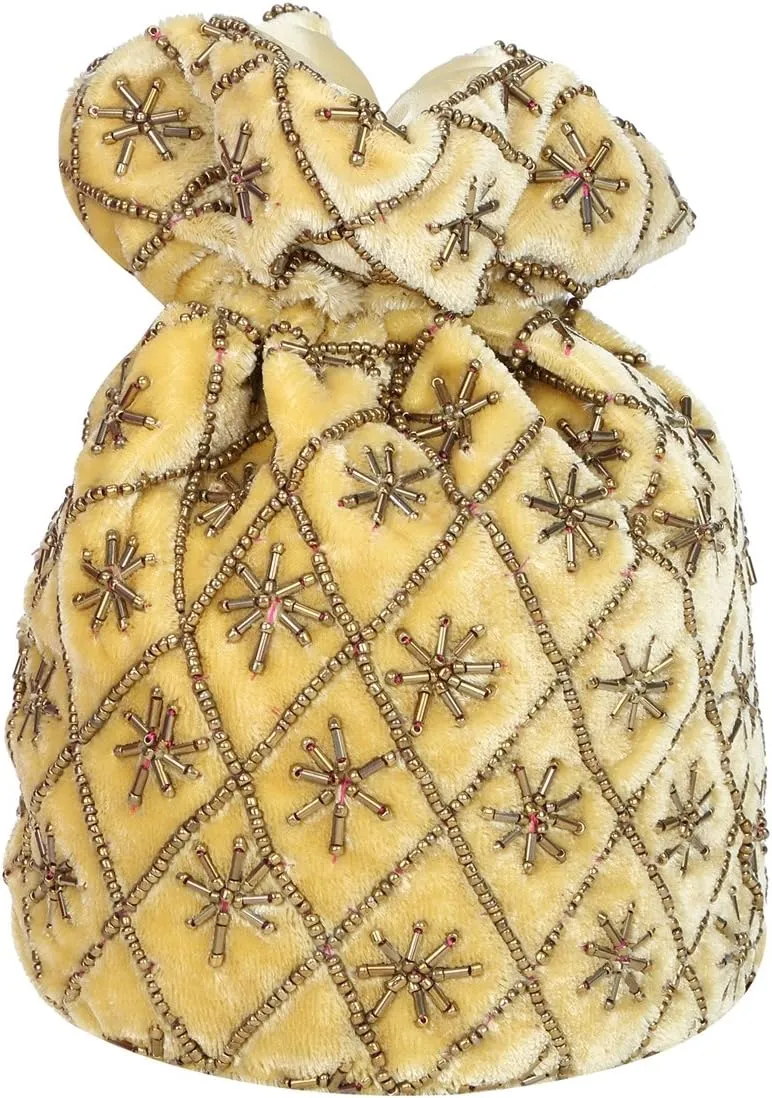 Indian Potli Bag for Wedding, Designer Bridal Clutch/Jewelry Pouch/Worship Potli Bag for Girls & Women