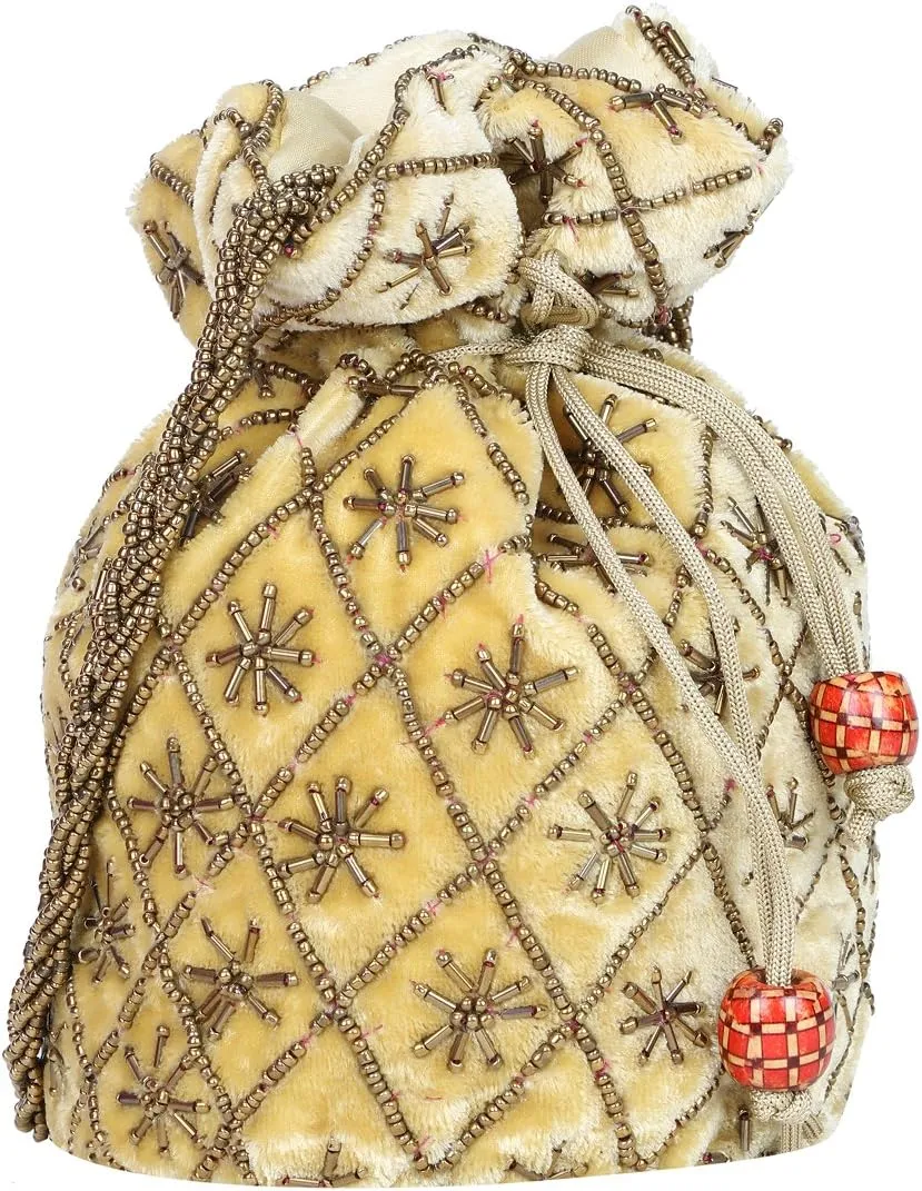 Indian Potli Bag for Wedding, Designer Bridal Clutch/Jewelry Pouch/Worship Potli Bag for Girls & Women