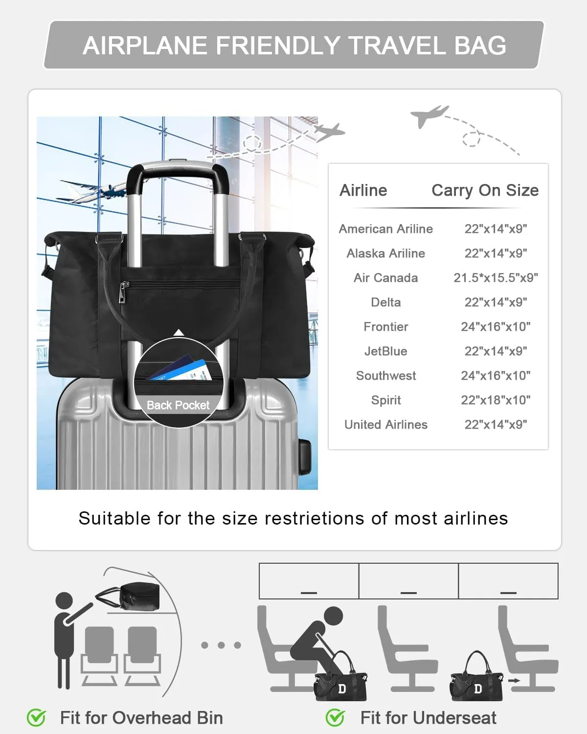 Initial Travel Duffel Bag Sports Gym Bag for Boys Teen Birthday Gifts,Black Personalized Weekender Bag Carry On Tote Bags for Men,Waterproof Overnight Luggage Bag Airplane Travel Essentials(Letter D)