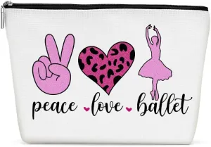 Inspirational Cosmetic Bag for Women Ballet Dance Gifts, Ballet Gifts, Ballet Recital Gifts for Girls, Ballerina Dancing Makeup Bag Cosmeticcase for Dancer Ballet Lovers Birthday Friendship Christmas