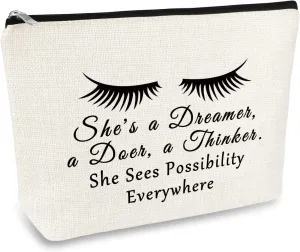 Inspirational Gifts for Coworker Women Makeup Bag Boss Leader Boss's Day Gifts Motivational Gift for Her Wife Daughter Sister Aunt Best Friend Cosmetic Bag Graduation Christmas Gift Travel Pouch