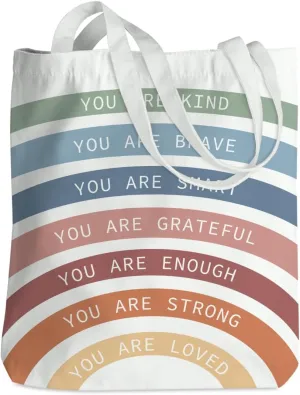 Inspirational Tote Bag for Women Positive Affirmations Self Love Beach Bag Encouragement Gifts Christmas