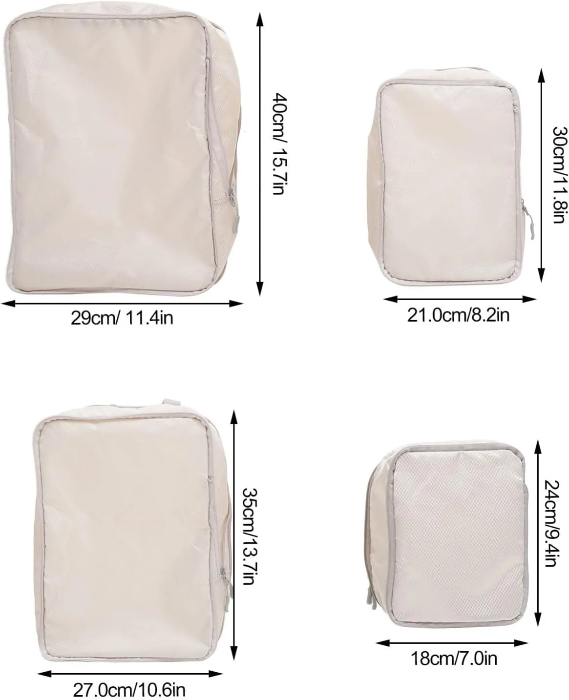 iplusmile 4pcs Compression Cubes Travel Packing Cubes Diaper Bag Packing Organizer