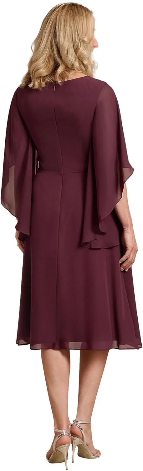 ISABUFEI Mother of The Bride Dresses for Wedding Chiffon Formal Evening Dresses V-Neck Wedding Guest Dresses for Women
