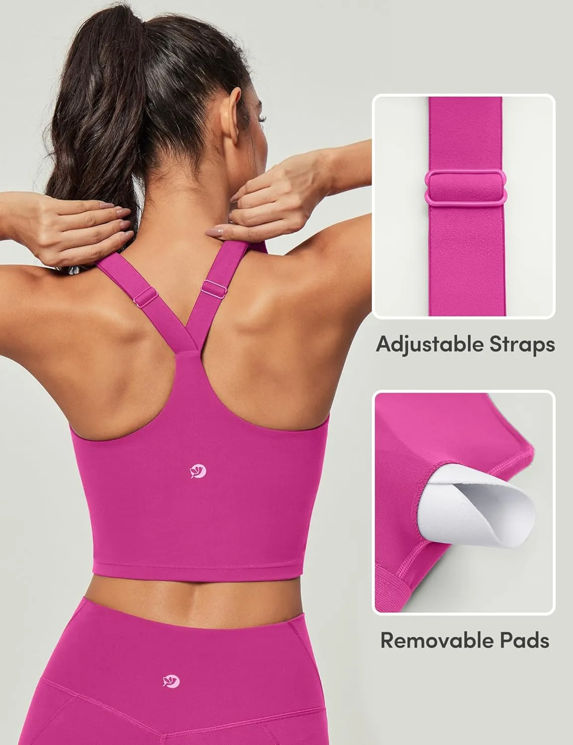 IUGA Buttery Adjustable Workout Tank Tops Woman with Built in Bra Y Back Longline Sports Bra Athletic V-Neck Crop Tops