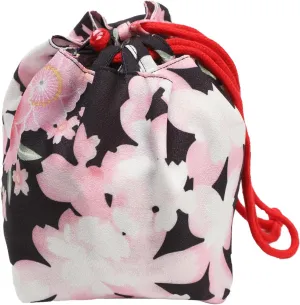 Japanese Style Bucket Handbag Wrist Bag Harajuku Floral Print Drawstring Bag Jewelry Bag Wallet Pouch
