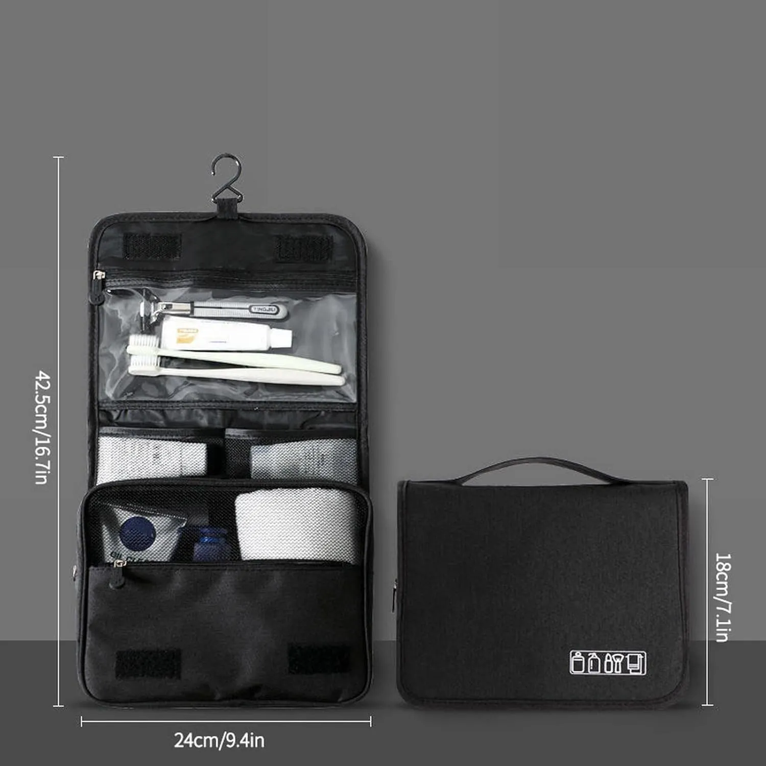 Jewelry Hooks for Hanging Travel Toiletries Bag Men's Business Trip Dry and Wet Separation Portable Toiletries Kit