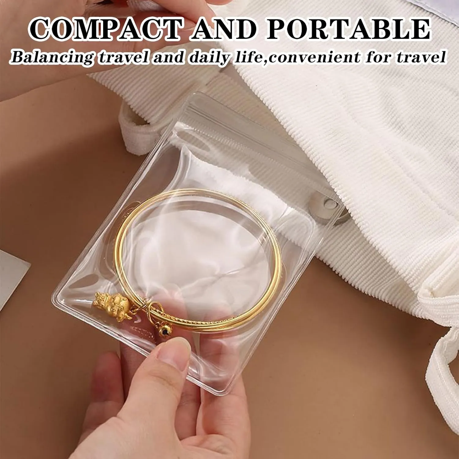 Jewelry Organizer Storage Transparent Poly Pouch, Transparent Travel Jewelry Box Organizer for Earrings Stud Rings Necklaces Bracelet, Large Clear Jewelry Organizer Bag Pouch- 20 Bags