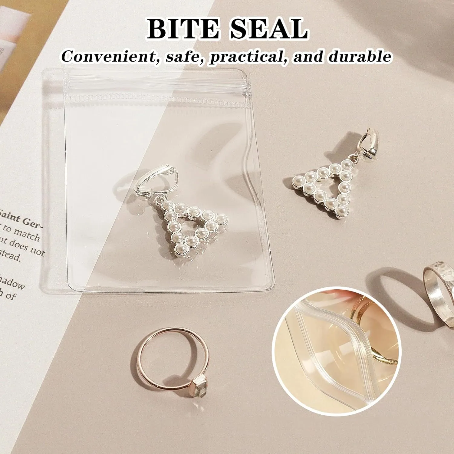 Jewelry Organizer Storage Transparent Poly Pouch, Transparent Travel Jewelry Box Organizer for Earrings Stud Rings Necklaces Bracelet, Large Clear Jewelry Organizer Bag Pouch- Blue Box