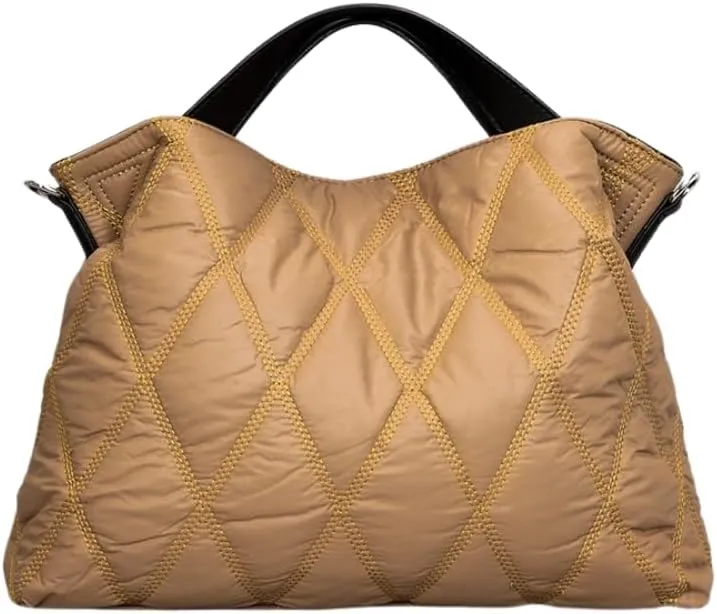 JHTPSLR Large Puffer Tote Bag for Women Quilted Puffer Handbags Puffy Tote Bags Shoulder Bags Trendy Bags 2025