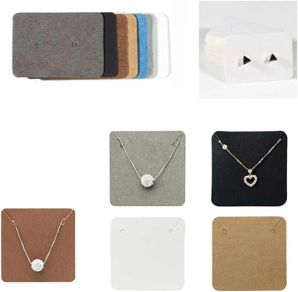 jweemax Necklace Display Card with Clear OPP Bag Earrings Ornament Storage Holder Cardboard for Jewelry Store.