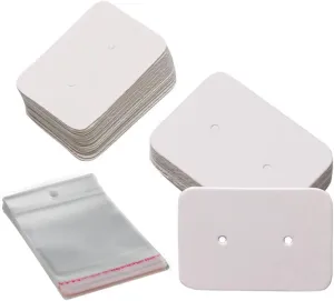 jweemax Necklace Display Card with Clear OPP Bag Earrings Ornament Storage Holder Cardboard for Jewelry Store.
