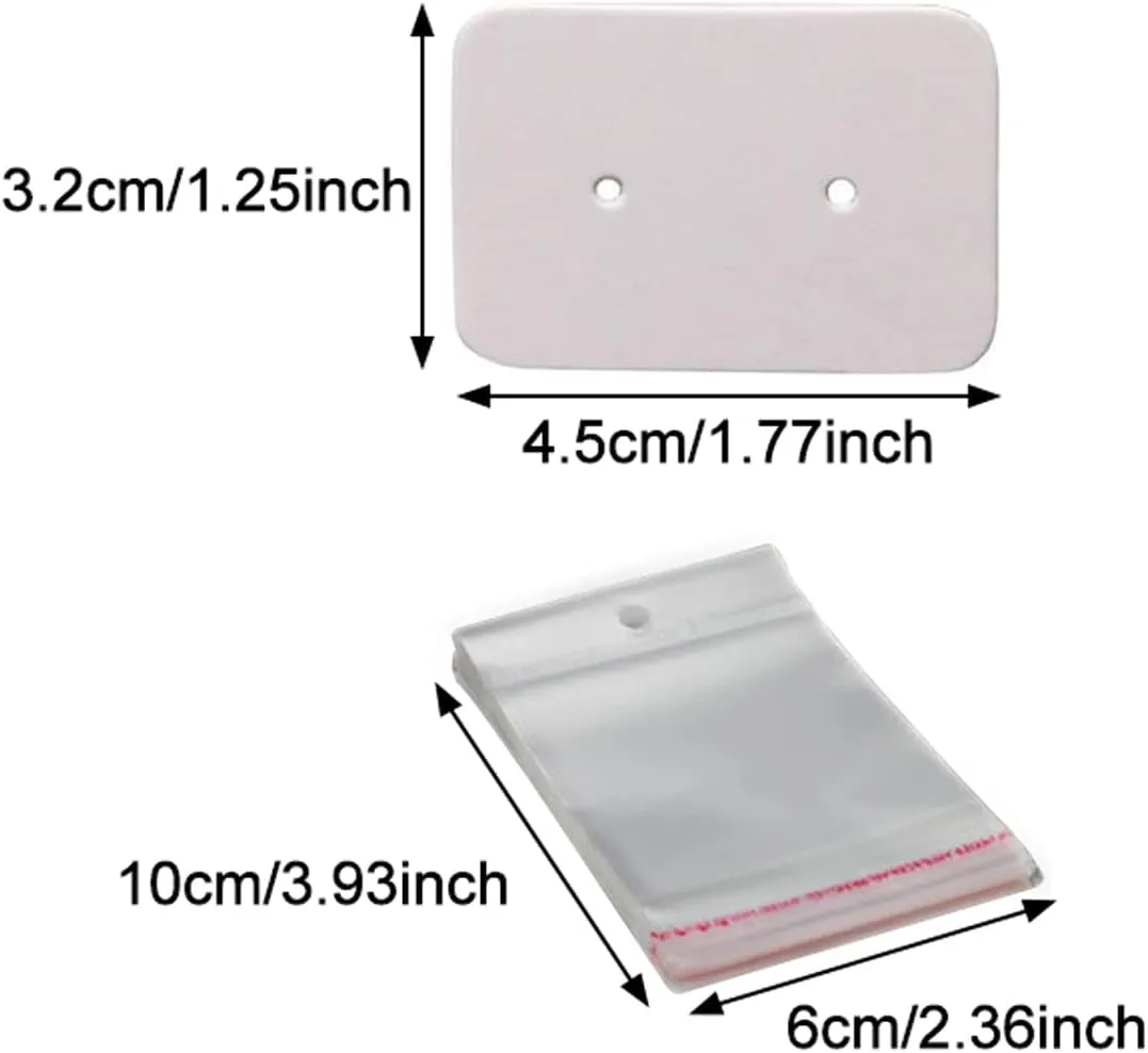 jweemax Necklace Display Card with Clear OPP Bag Earrings Ornament Storage Holder Cardboard for Jewelry Store.