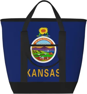 Kansas State Flag Women's tote bags and reusable women's beach bags are suitable for travel insulation and cooling bags.