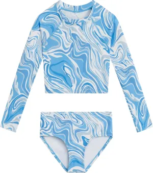 Kanu Surf Girls' Gigi Long Sleeve Rash Guard UPF 50 2-Piece Swim Set