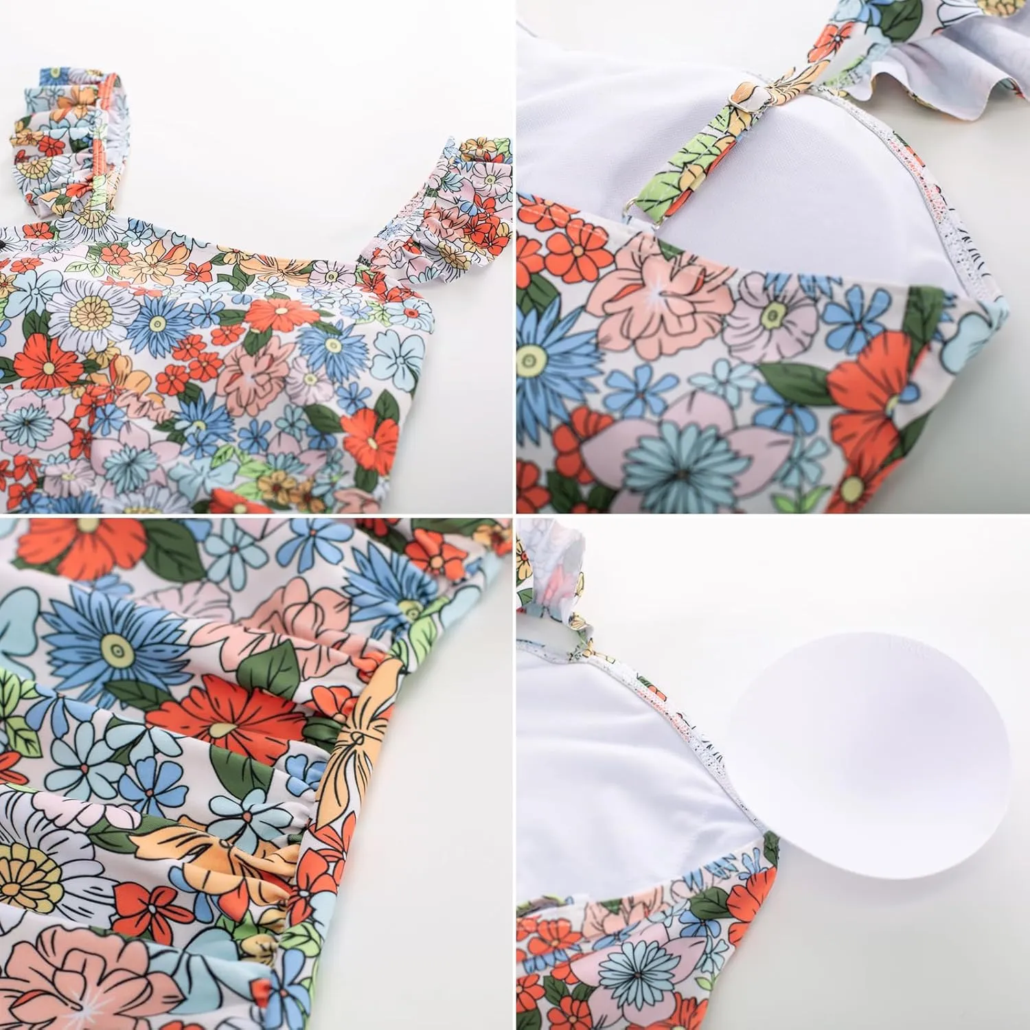 Kate Kasin 2025 Two Piece Tankini Swimsuits for Women High Waisted Tummy Control Floral Swimwear Ruched Padded Bathing Suits