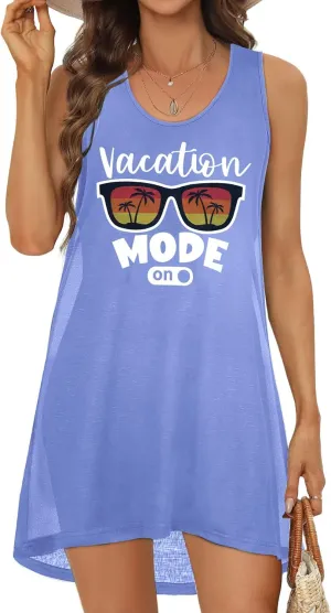KIDDAD Womens Beach Cover Up Summer Dresses Swimwear Cruise Tank Sundress Beach Vacation Clothes Graphic Swimsuit Coverup