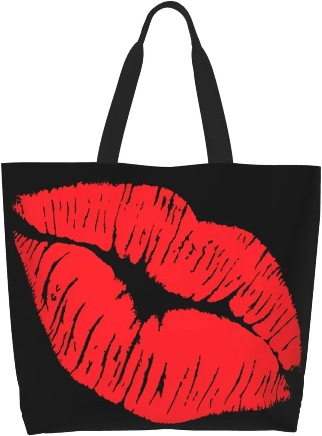 Kiss Kissing Lips Lipstick Lipgloss Women's Tote Bag Large Capacity Single Shoulder Bags Handbag for Shopping Work