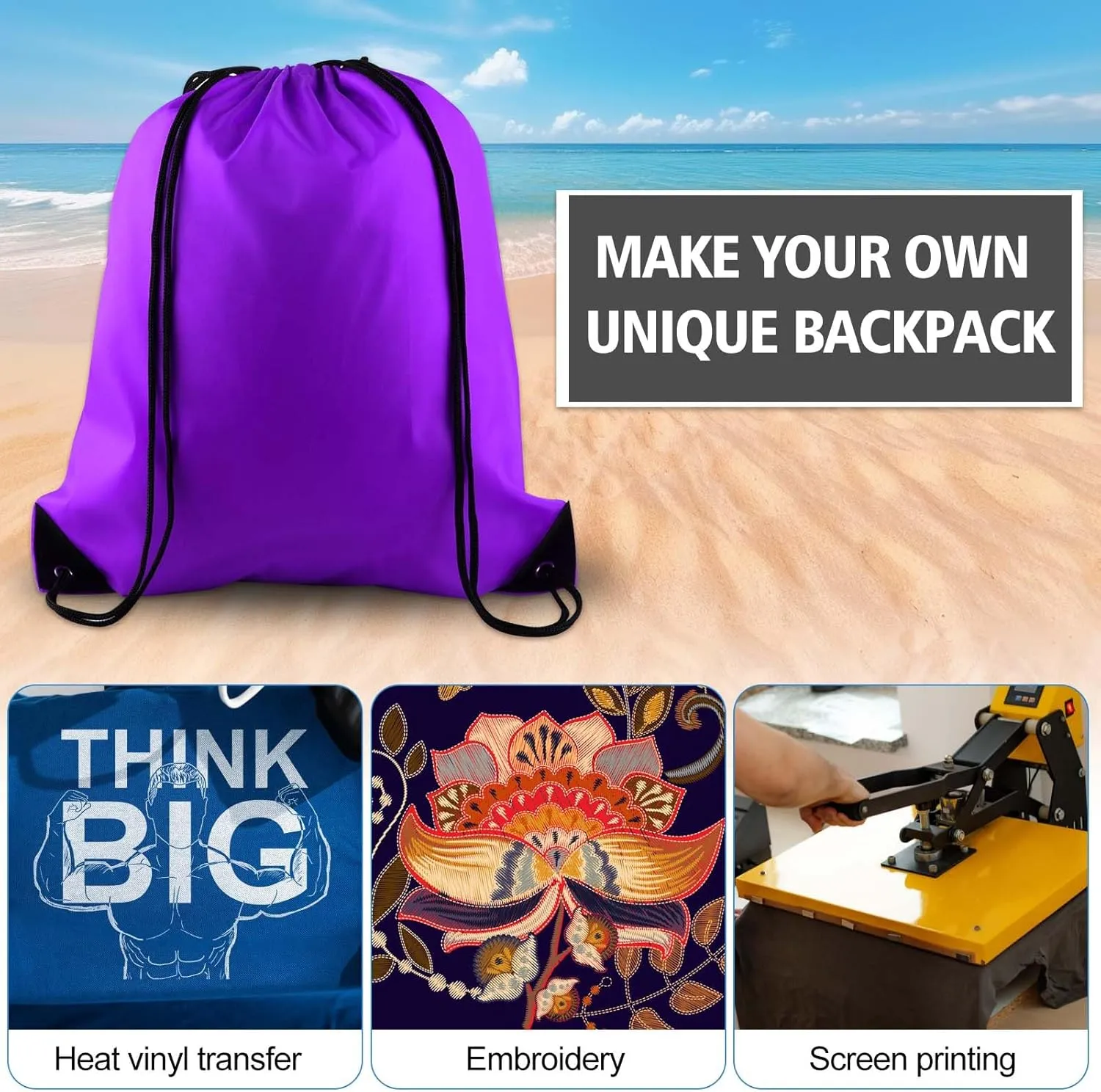 KUUQA 40Pcs Purple Drawstring Backpack Bag Bulk Sack Drawstring Bags Bulk String Bags Storage Bags for Sport Gym Traveling