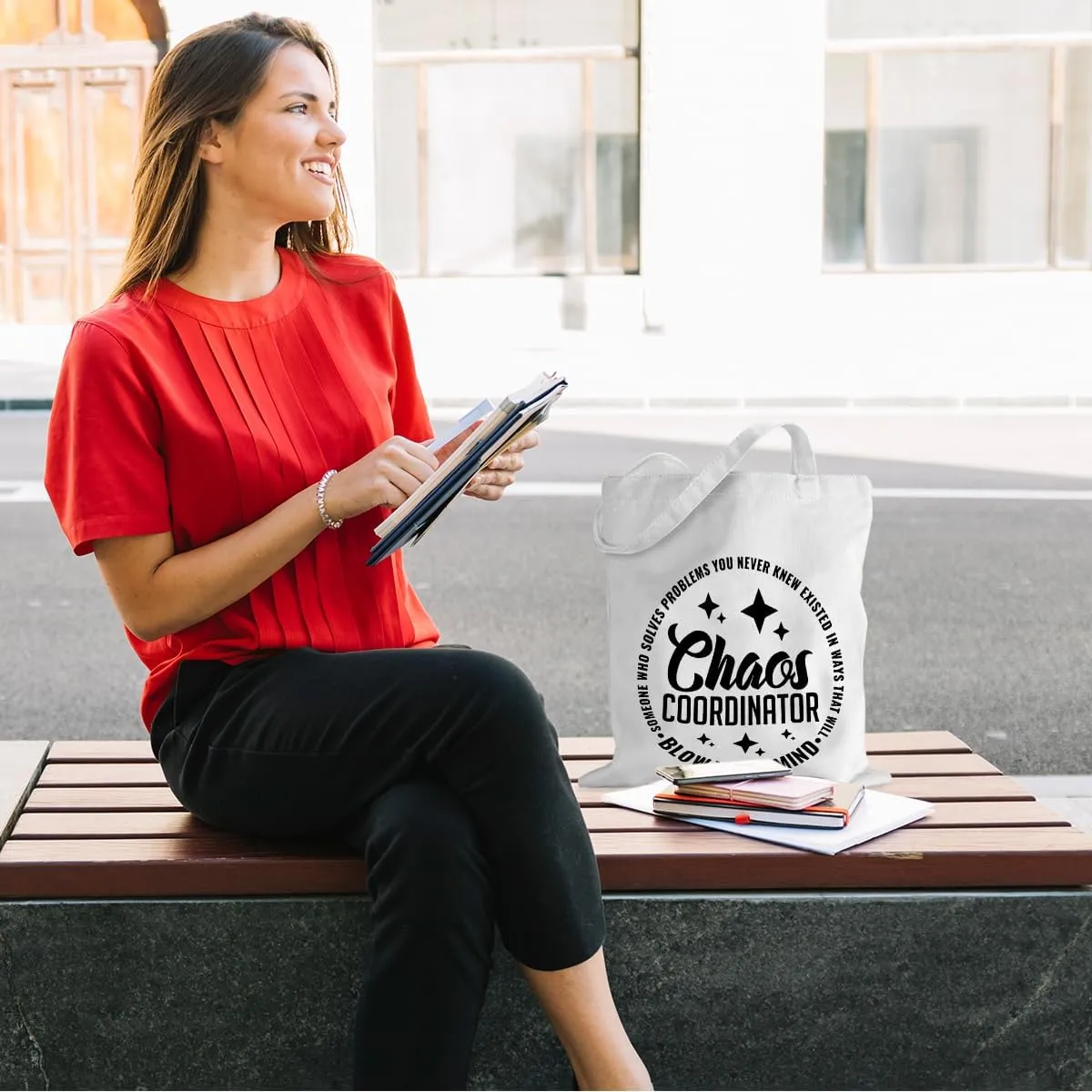 Leadership Boss Lady Chaos Coordinator Librarian Dance Teacher Supervisor Appreciation Gifts Tote Bag Reusable Grocery Bags