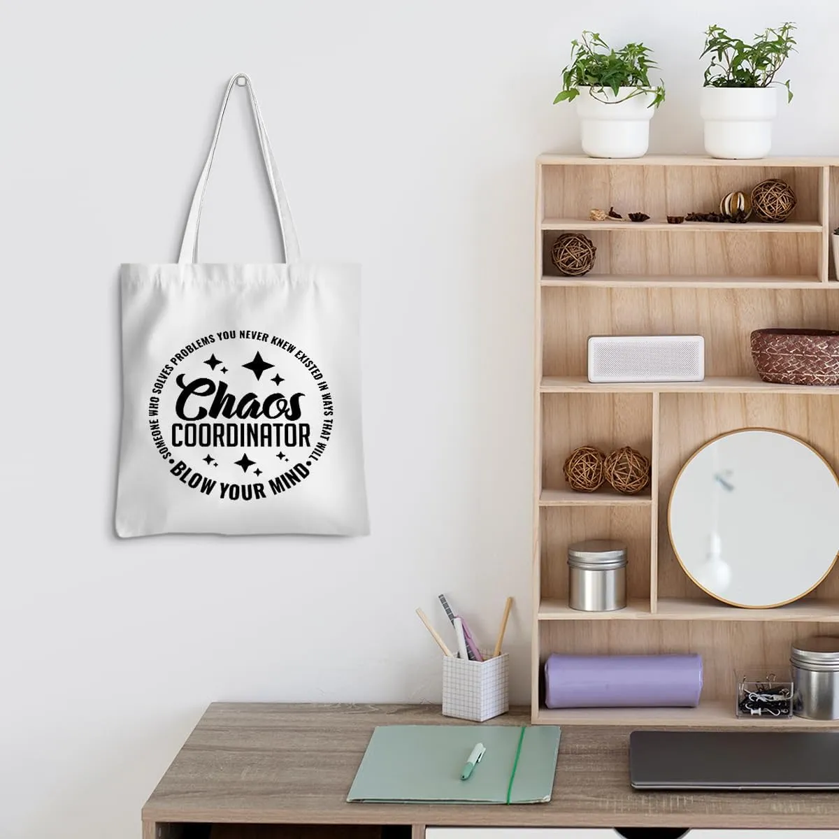 Leadership Boss Lady Chaos Coordinator Librarian Dance Teacher Supervisor Appreciation Gifts Tote Bag Reusable Grocery Bags