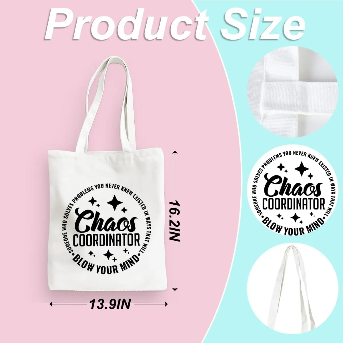 Leadership Boss Lady Chaos Coordinator Librarian Dance Teacher Supervisor Appreciation Gifts Tote Bag Reusable Grocery Bags