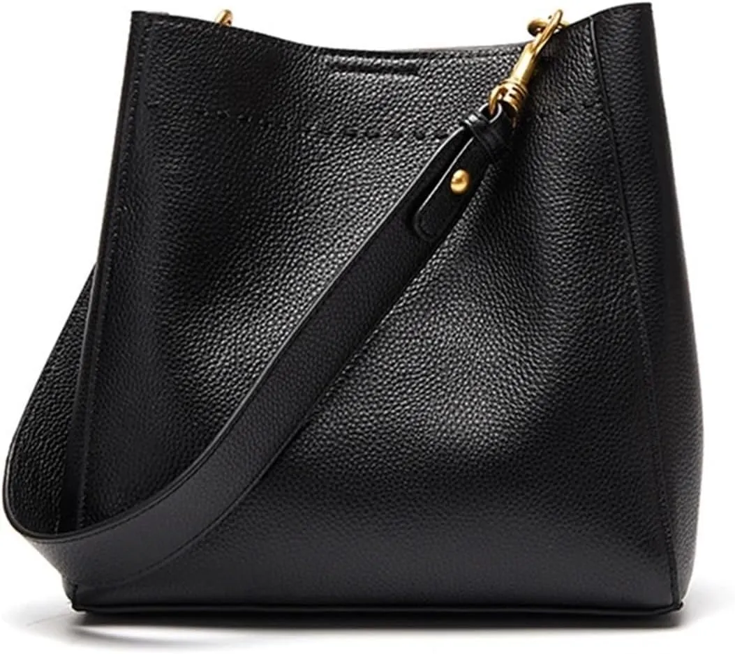 Leather Casual Shopper Shoulder Bag Commuter Large Bucket Handbag Simple Women Tote Underarm Bags