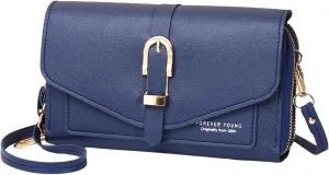Leather Handbags Fashion Classic Women's Mobile Phone Bag Button Hood One Shoulder Double Layer Wallet Crossbody