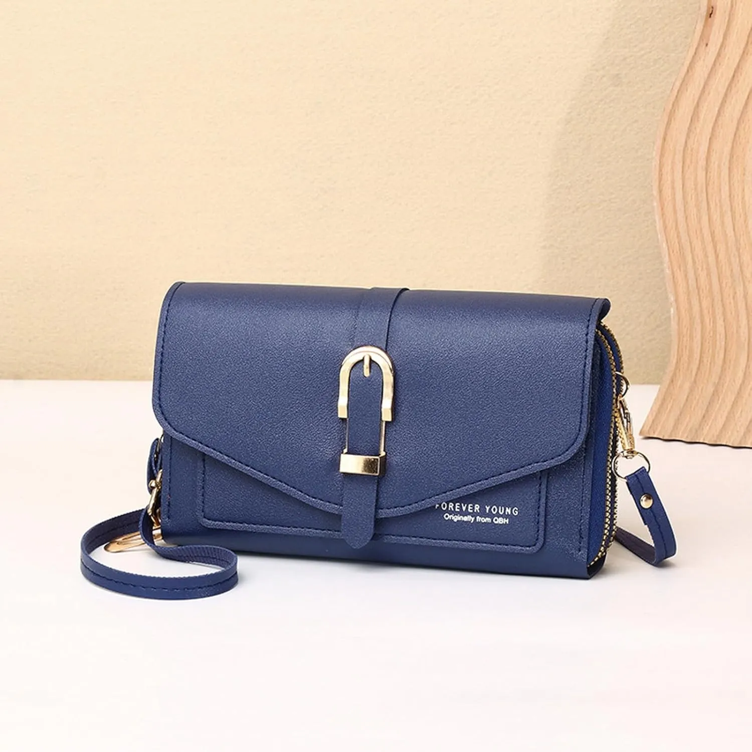 Leather Handbags Fashion Classic Women's Mobile Phone Bag Button Hood One Shoulder Double Layer Wallet Crossbody