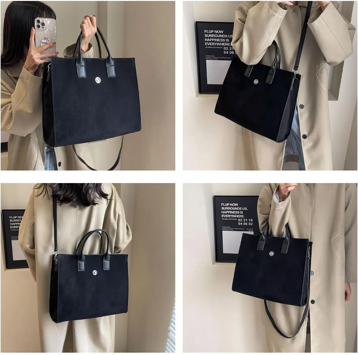 Leather Tote Bag Everything Tote Bag Work Crossbody Bags Aesthetic Designer Shoulder Bag for Women Cute