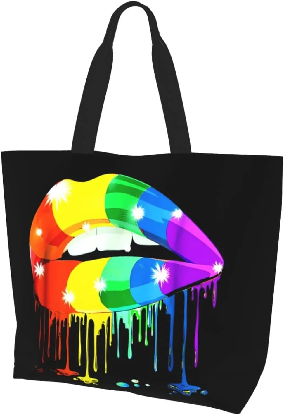 LGBT Pride Rainbow Gay allyship Heart Women's Tote Bag Large Capacity Single Shoulder Bags Handbag for Shopping Work