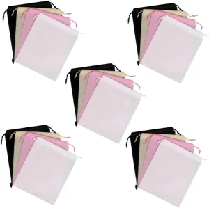 LIFKOME 20pcs Nonwoven Drawstring Sackpack Storage Bag 20x27cm Breathable for Purse Bag Organizing
